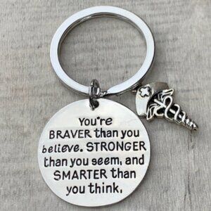 Nurse Keychain - Braver Than You Believe - Nurse Cap